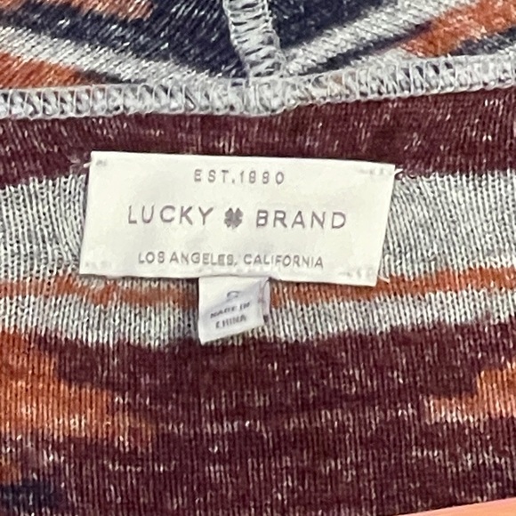 Lucky Brand Sweater Waterfall Cardigan Aztec Drape Open Front Western Small - Picture 8 of 12